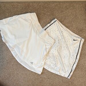 Nike and Adidas White Tennis Skirts